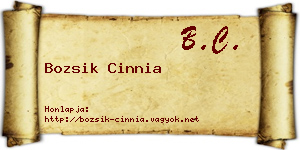 Bozsik Cinnia névjegykártya